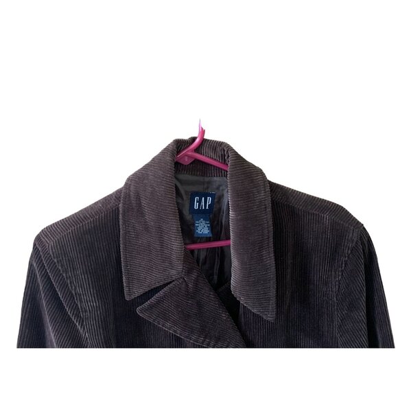 Gap Womens Size Medium Brown Jacket Corduroy Long Sleeve Button Up Mid Length Co - Picture 3 of 4